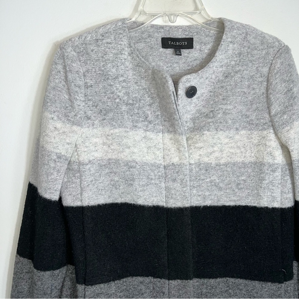 Talbots Wool Blend Button Front Sweater Coat Jack… - image 3